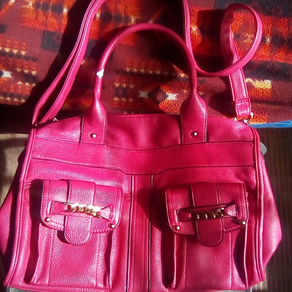 Pink leather bag